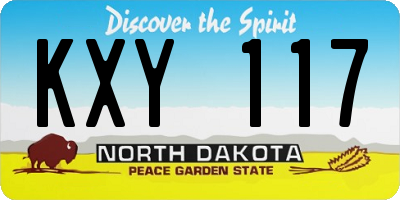 ND license plate KXY117