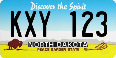 ND license plate KXY123