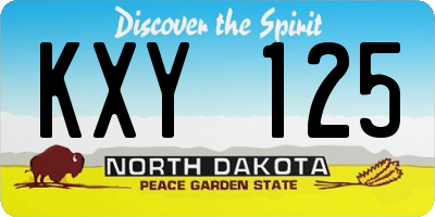 ND license plate KXY125