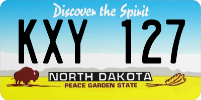 ND license plate KXY127