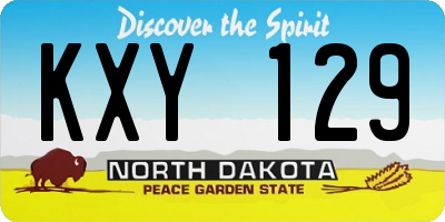 ND license plate KXY129