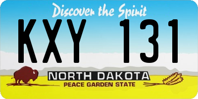 ND license plate KXY131