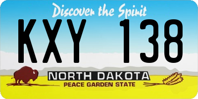 ND license plate KXY138