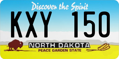 ND license plate KXY150