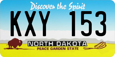 ND license plate KXY153