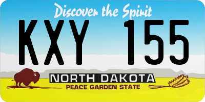 ND license plate KXY155
