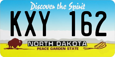 ND license plate KXY162