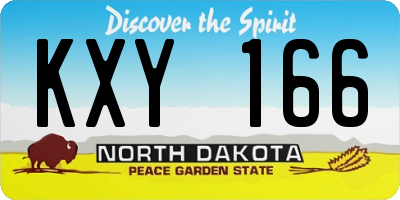 ND license plate KXY166
