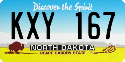 ND license plate KXY167