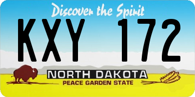ND license plate KXY172