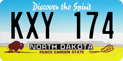 ND license plate KXY174