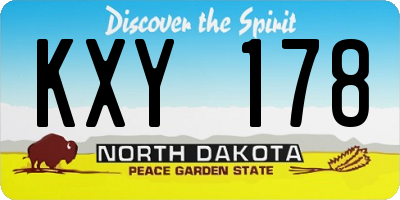 ND license plate KXY178