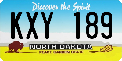 ND license plate KXY189