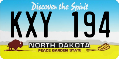 ND license plate KXY194