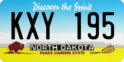 ND license plate KXY195