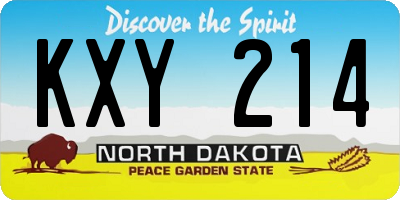ND license plate KXY214