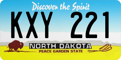 ND license plate KXY221