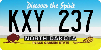 ND license plate KXY237
