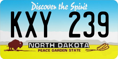ND license plate KXY239