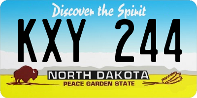 ND license plate KXY244