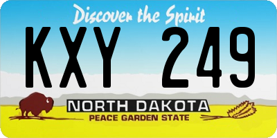 ND license plate KXY249