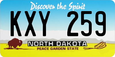 ND license plate KXY259