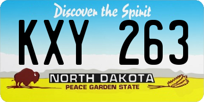 ND license plate KXY263