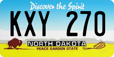 ND license plate KXY270