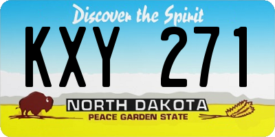 ND license plate KXY271