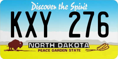 ND license plate KXY276