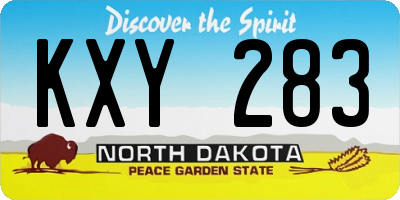ND license plate KXY283