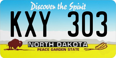 ND license plate KXY303