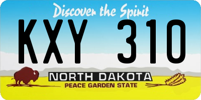ND license plate KXY310