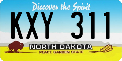 ND license plate KXY311