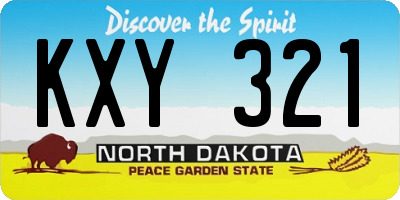 ND license plate KXY321