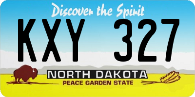 ND license plate KXY327