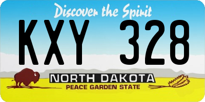 ND license plate KXY328
