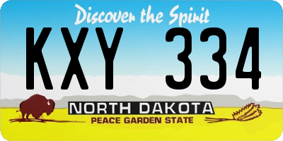 ND license plate KXY334