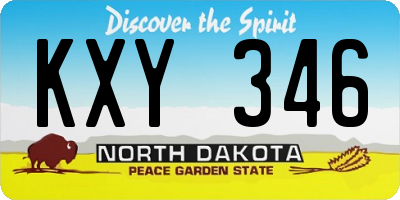 ND license plate KXY346