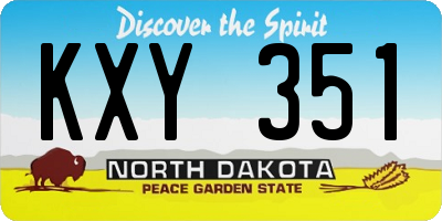 ND license plate KXY351