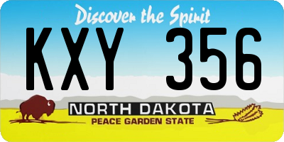 ND license plate KXY356