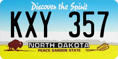 ND license plate KXY357