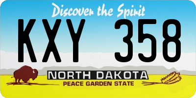 ND license plate KXY358
