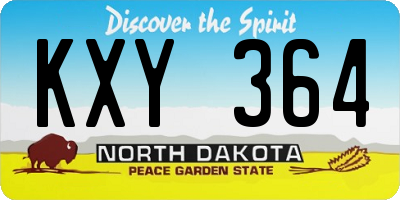 ND license plate KXY364