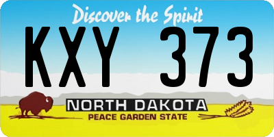 ND license plate KXY373