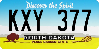 ND license plate KXY377