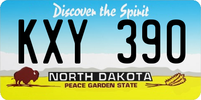 ND license plate KXY390