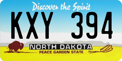 ND license plate KXY394