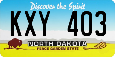 ND license plate KXY403