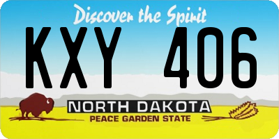 ND license plate KXY406